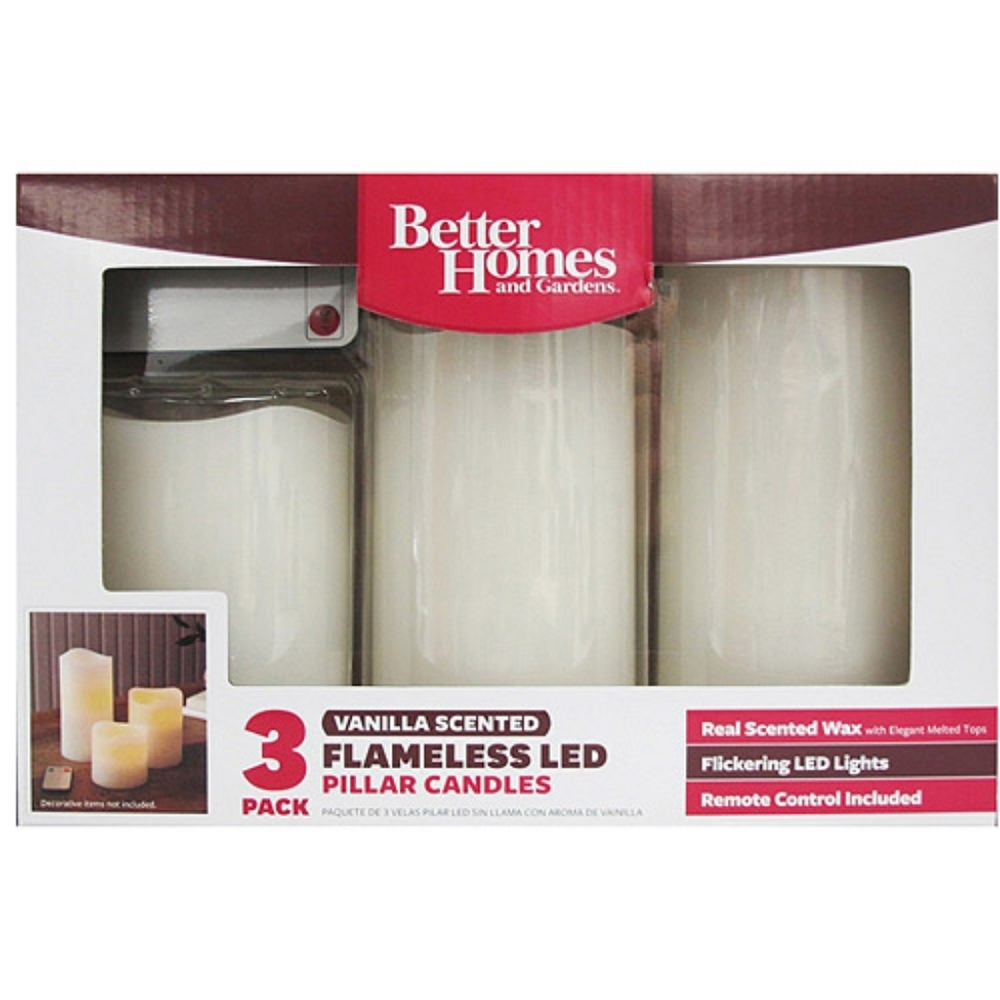 Flameless LED Pillar Candles 3 Pack